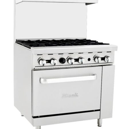 Stainless Steel 6 Ranges Gas Cooker on Gas Oven